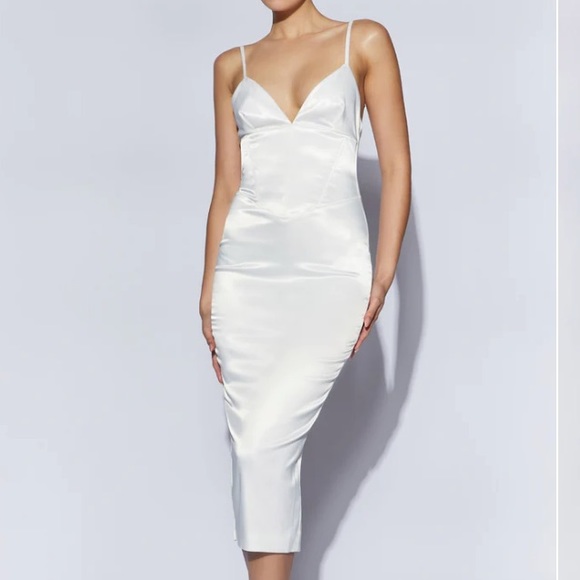 Corset Midi Dress - White - Picture 1 of 6